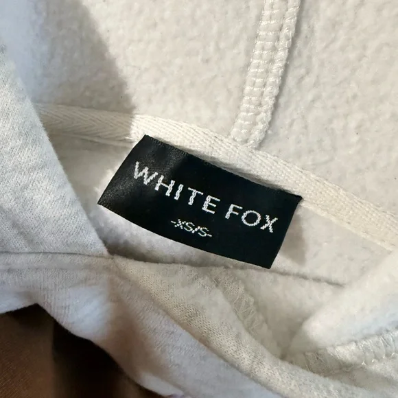 White Fox Boutique Light Gray Hoodie with Purple Logo - Picture 3 of 4